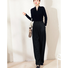 Женские брюки ai帅飒有型挺阔西裤 宽松显瘦高腰显腿长阔腿裤 直筒休闲裤萝卜裤 Aiurtruutti