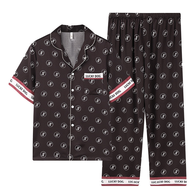 夏天冰丝短袖长裤2022年夏新款睡衣 轩靓睡衣/家居服套装