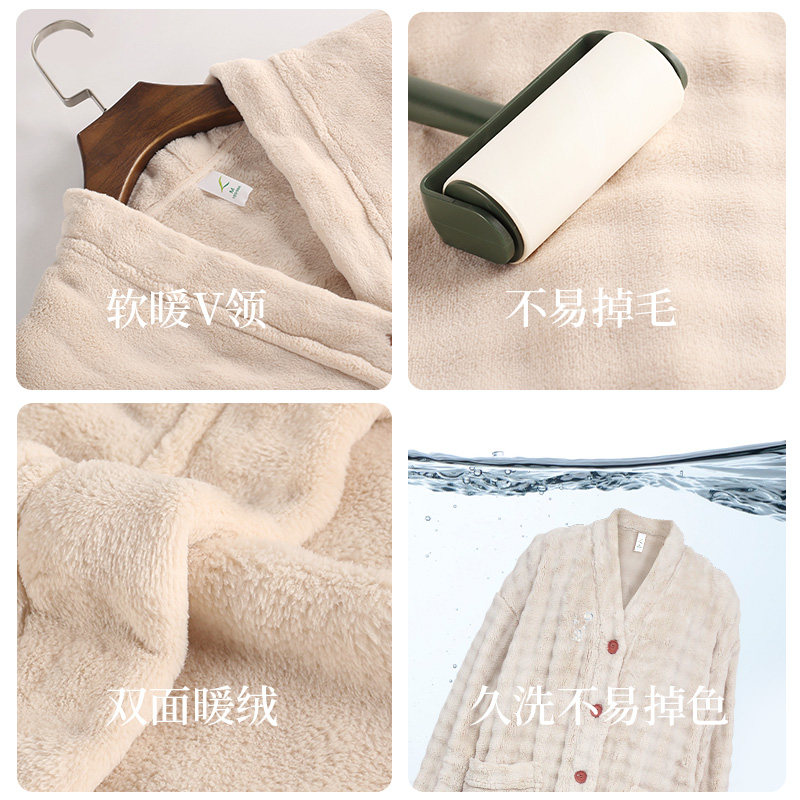 轩靓【抗静电】泡芙绒睡袍女冬季睡裙法兰绒睡衣浴袍珊瑚绒家居服,淘宝优惠券,粉丝福利购,淘宝优惠卷