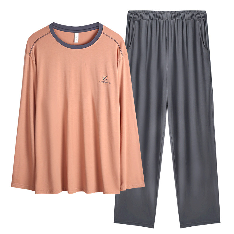 莫代尔男士春秋季凉感长袖套头睡衣 轩靓睡衣/家居服套装