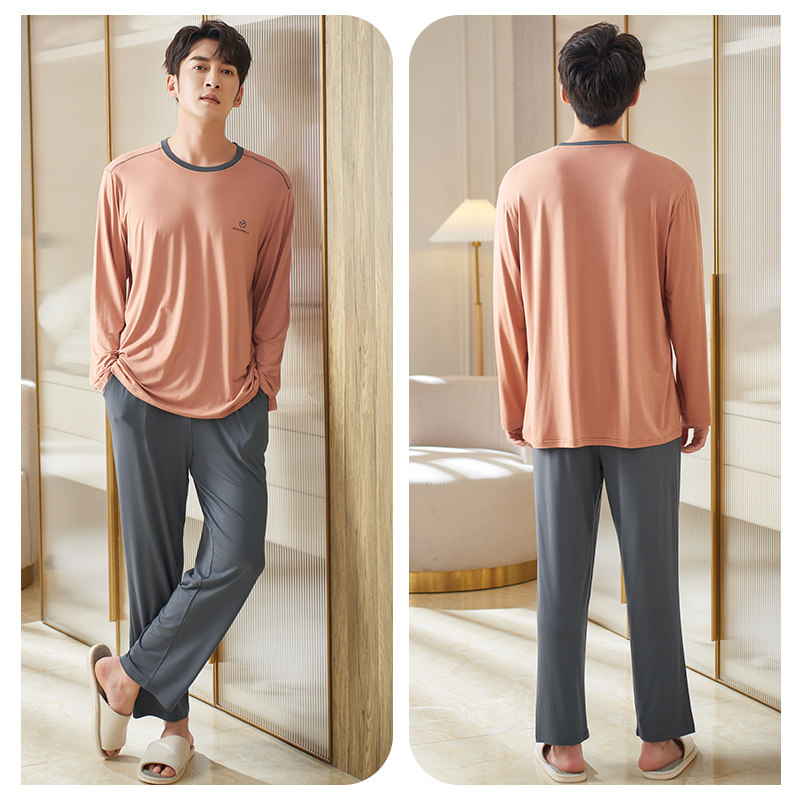 莫代尔男士春秋季凉感长袖套头睡衣 轩靓睡衣/家居服套装