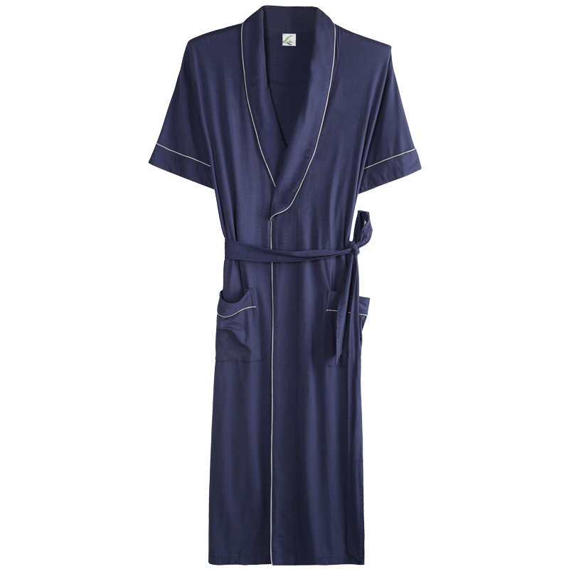 男士夏季长款莫代尔连体男款睡袍 轩靓睡袍/浴袍