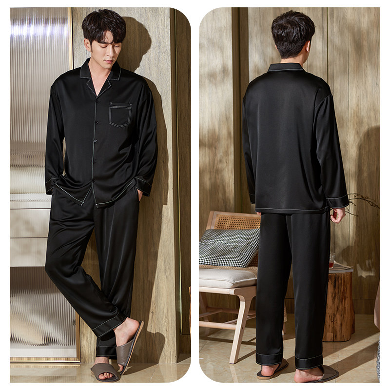 男士冰丝长袖仿真丝绸2022年睡衣 轩靓睡衣/家居服套装