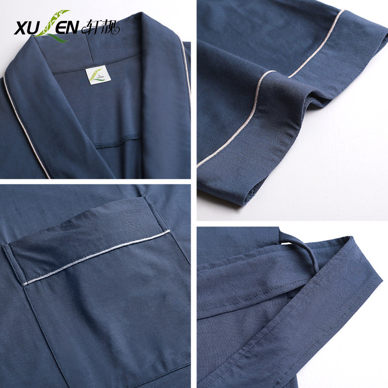 夏季莫代尔短袖日式中长款和服睡袍 轩靓睡袍/浴袍