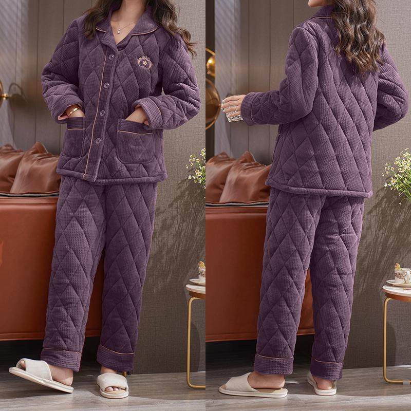 轩靓睡衣女冬季加绒保暖三层加厚款夹棉冬款可外穿家居服大码套装,淘宝优惠券,粉丝福利购,淘宝优惠卷