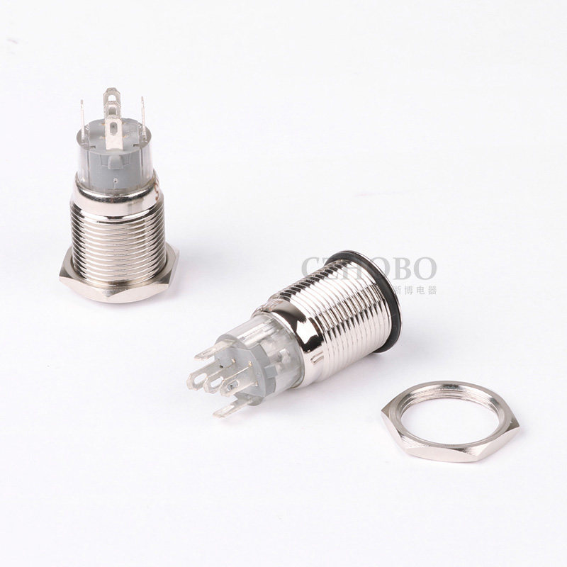 16mm金属防水按钮开关 自锁位 带环形平头高头 6V 12V 24V 220V,淘宝优惠券,粉丝福利购,淘宝优惠卷