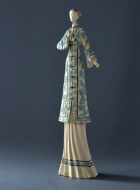 古典中式仿陶汉代仕女人物工艺品