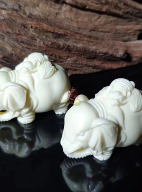 象牙果动物小象手把件
