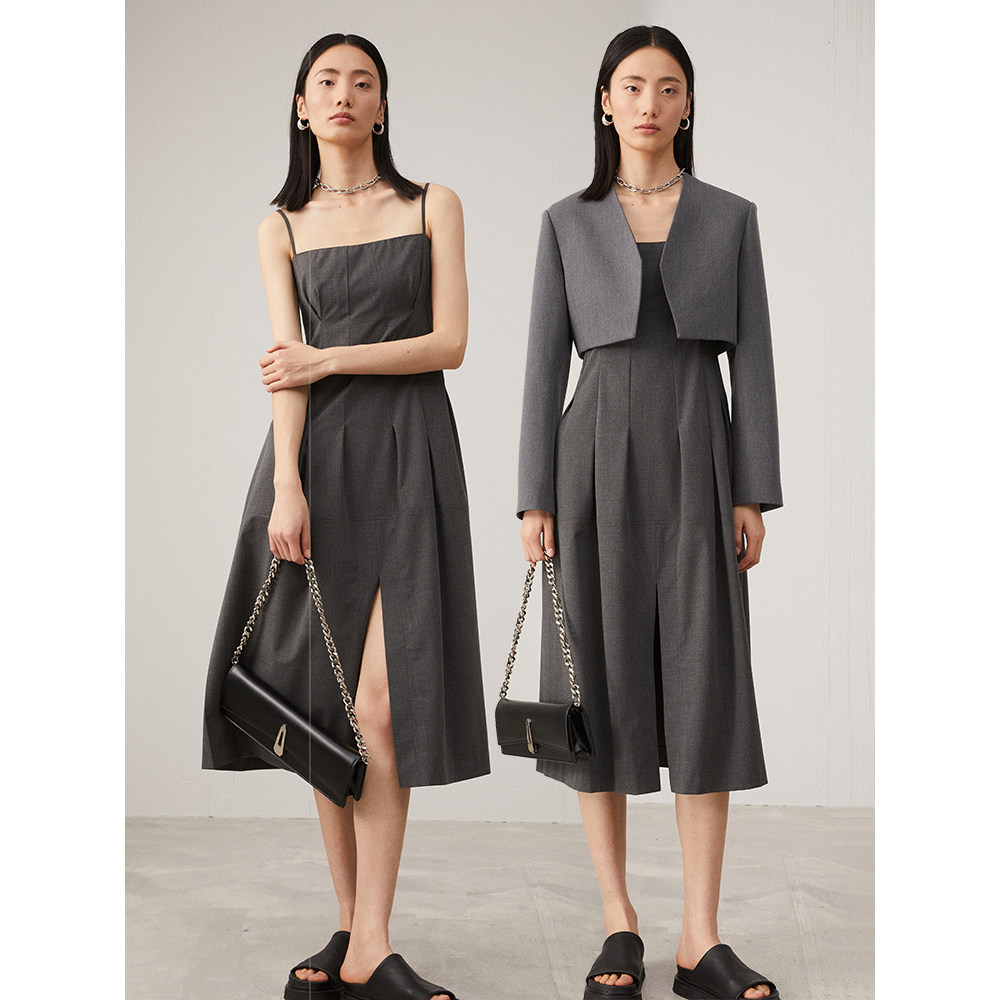 索维格 2022春季法式轻奢收腰连衣裙 索维格连衣裙