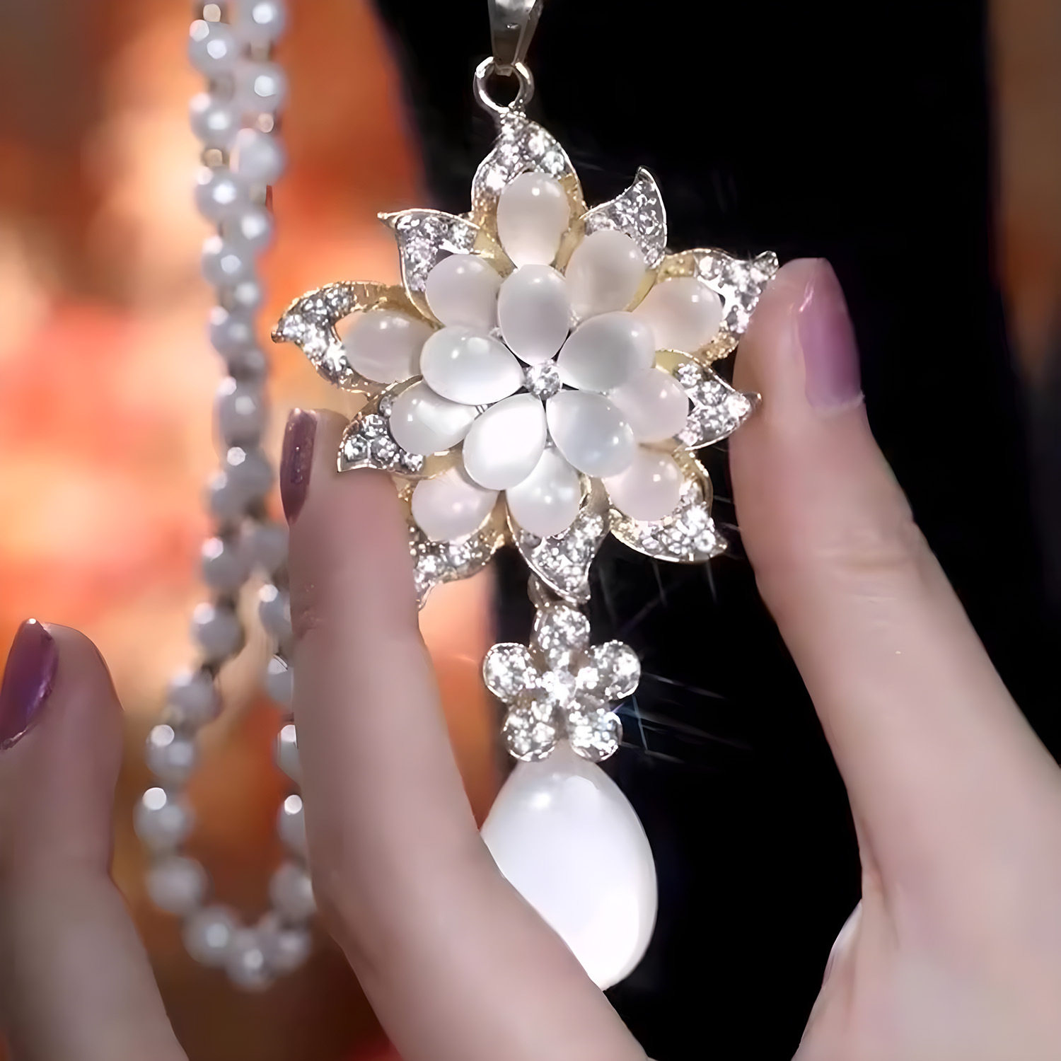 气质花开富贵百搭长款流苏毛衣链2024年秋冬新款轻奢时尚饰品配饰,淘宝优惠券,粉丝福利购,淘宝优惠卷