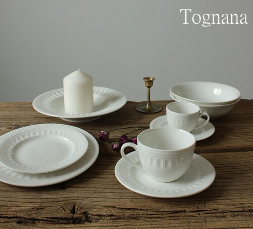 出口瓷 简约白色浮雕贝壳 新骨瓷 餐具西餐盘子咖啡杯杯子碗 - 图0