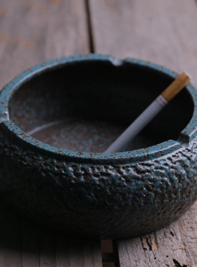 中式禅意陶瓷烟灰缸茶桌茶几客厅家用大号办公室现代复古简约创意