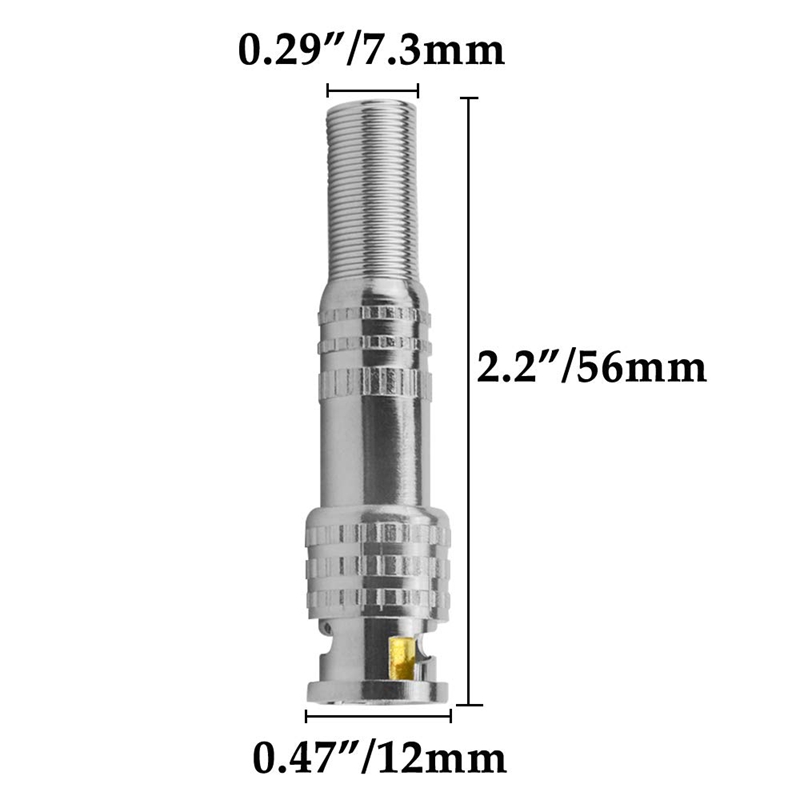 15Pcs BNC Male Connector Coax Male Crimp Plug RG59 Nickel-图0