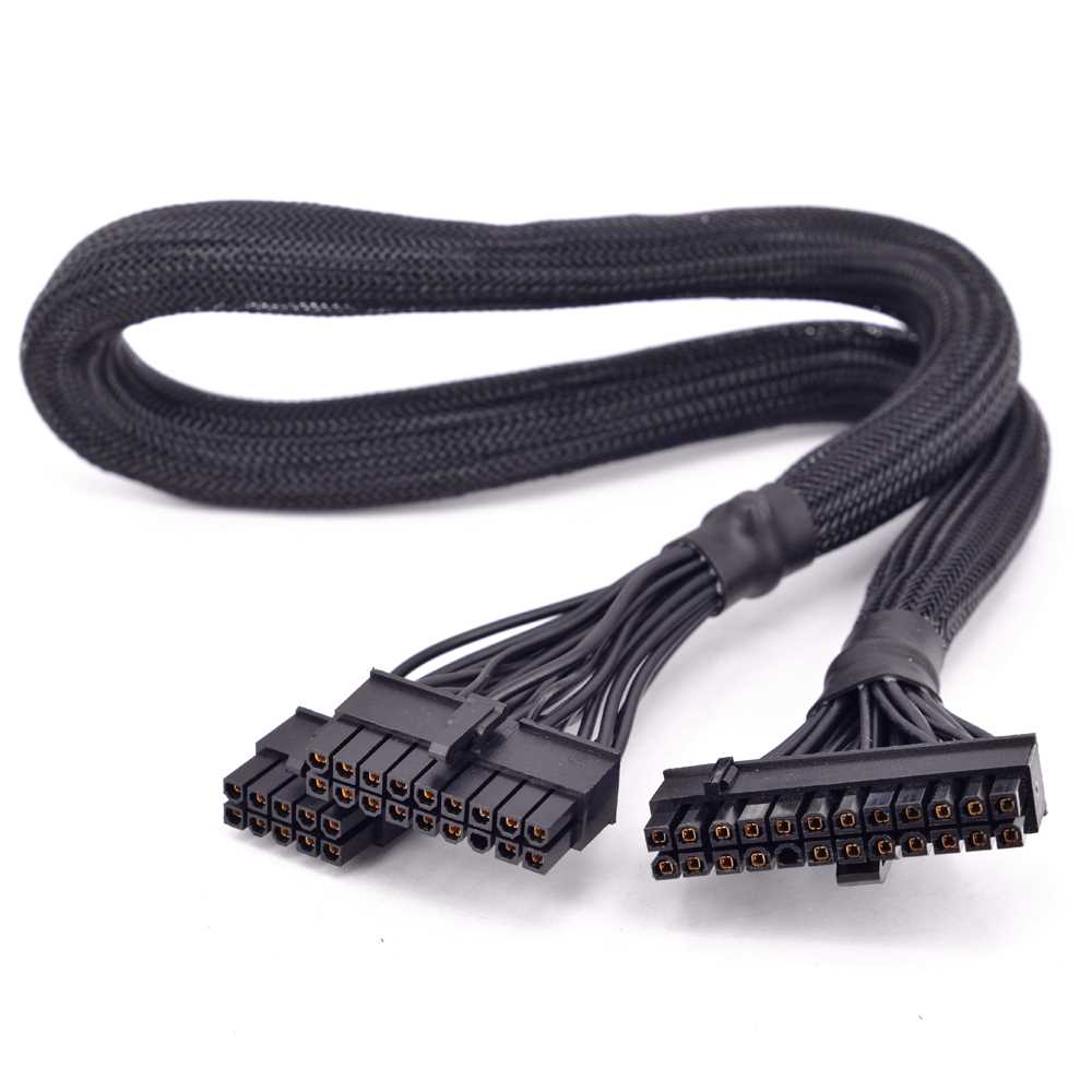 18+10 Pin to 20+4Pin 24Pin ATX Power Supply Cable Sleeved fo-图0