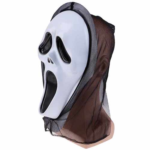 Plastic Scream Mask Horror Movie Scary Full Face Halloween P - 图1