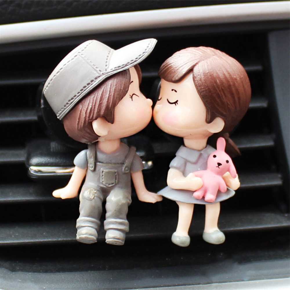 New Style Wholesale Lovely Couple Girl Boy Car Air Vent Fres - 图3