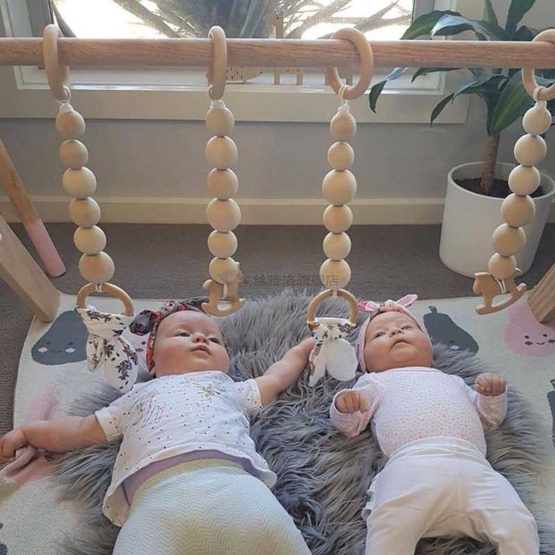 Nordic Baby Gym Play Nursery Sensory Ring-pull Toy Wooden Fr-图0