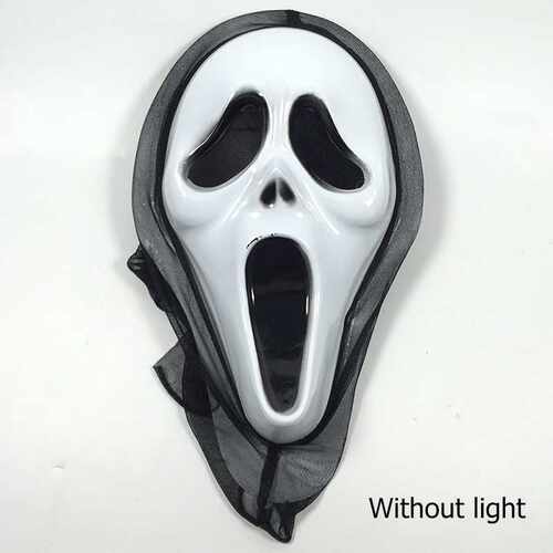 Plastic Scream Mask Horror Movie Scary Full Face Halloween P - 图0