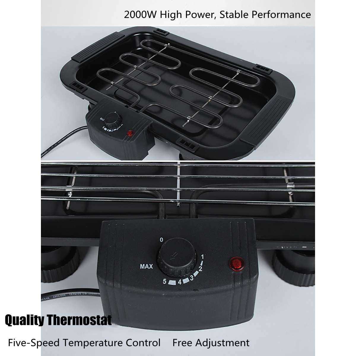 2000W 220V Portable Smokeless Electric Pan Grill BBQ Stove - 图2