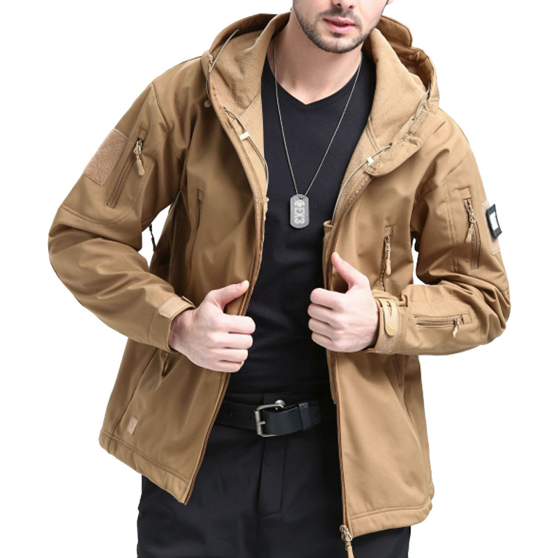 Mility Shk Skin Soft Shell Jackets Men Tactical Windproo - 图1