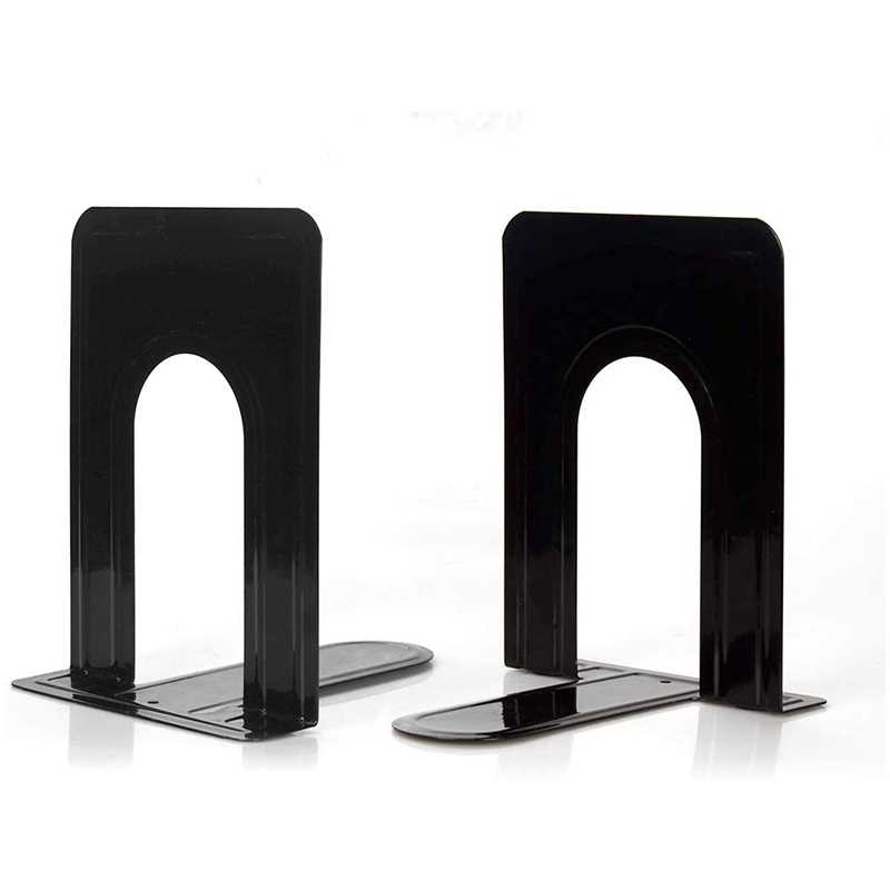 3 Pairs Bookends Black etal Nonskid Bookend Supports for Sh - 图0