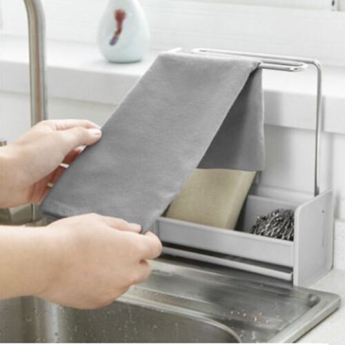 Kitchen Sponge Holder Sink Cleaning Brush Soap Rack Drain Tr - 图2