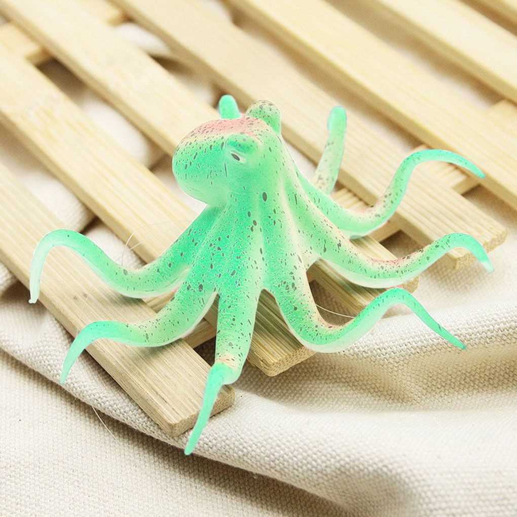 Fluorescent Artificial Octopus Aquarium Ornament with Suctio-图2