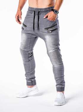 2020 New Jeans pants men's jeans casual running zipper styli