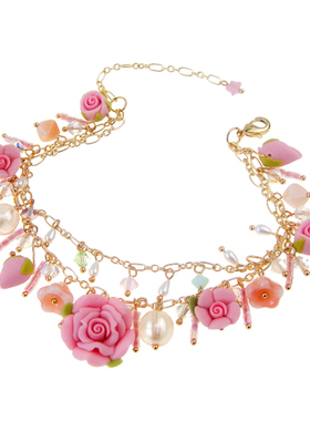 原创玫瑰花朵小众设计流苏ins风