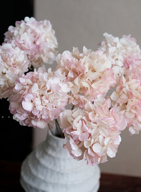 绣球花永生花干花花束天然真花客厅花艺插花高端家居装饰摆件