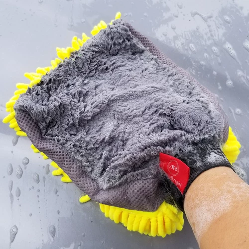 Autobright Car Flay Gloves с высоким содержанием двойного сдвоенного Xuey с двойным волокном чистки пены из лапы медведя очистит