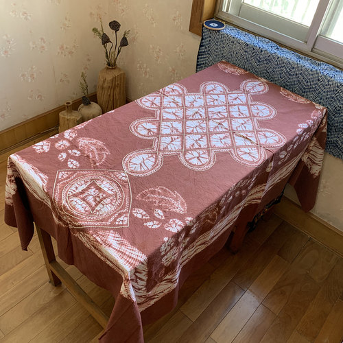 云南民族手工扎染桌布门帘床单居家餐厅床旗蓝染礼物送老外作品 - 图2