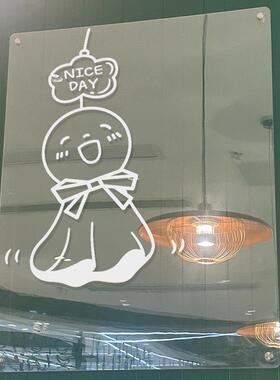 创意卡通门窗玻璃贴纸装饰画橱窗娃娃贴角落可爱晴天背景墙推拉门