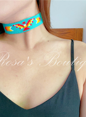 手作波西米亚风发带choker颈圈