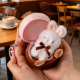 Genuine original cute creative chocolate house bunny plush doll couple bag pendant girl gift