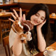 Genuine original cute creative chocolate house bunny plush doll couple bag pendant girl gift