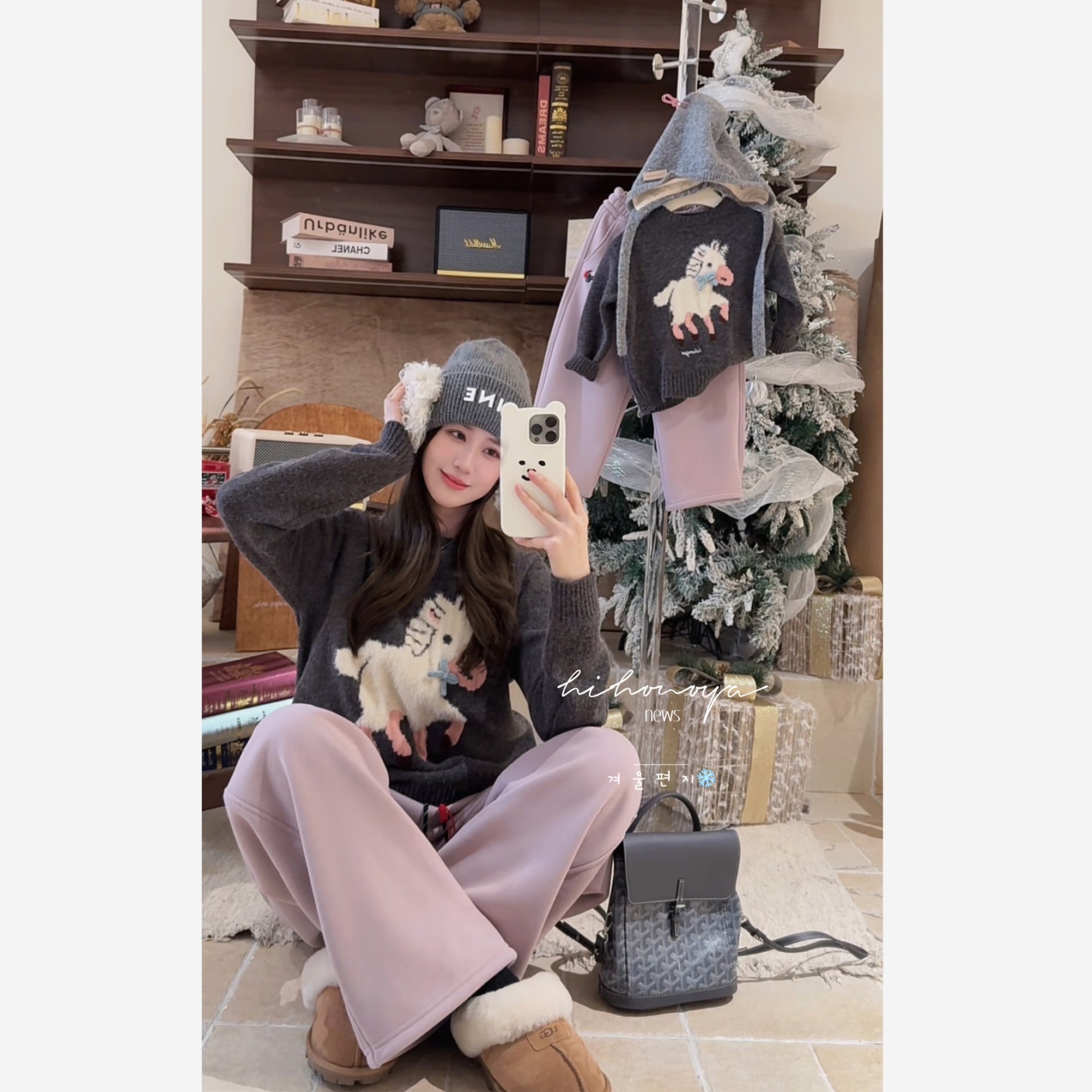 Spring韩国童装2025年冬季新款亲子本命年小马毛衣女童套头针织衫,淘宝优惠券,粉丝福利购,淘宝优惠卷