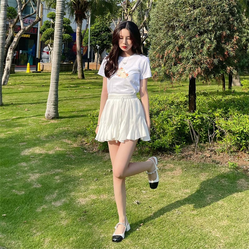 锦簇361运动t恤女2022新款三角梅休闲上衣圆领透气宽松潮流短袖_运动服_休闲服装