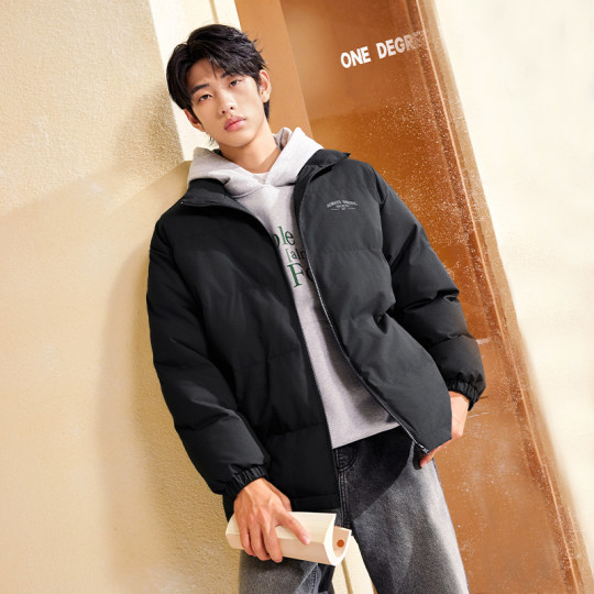 361 cotton clothing men's clothing 2025 new warm winter tops stand collar short cotton clothing loose casual jacket men