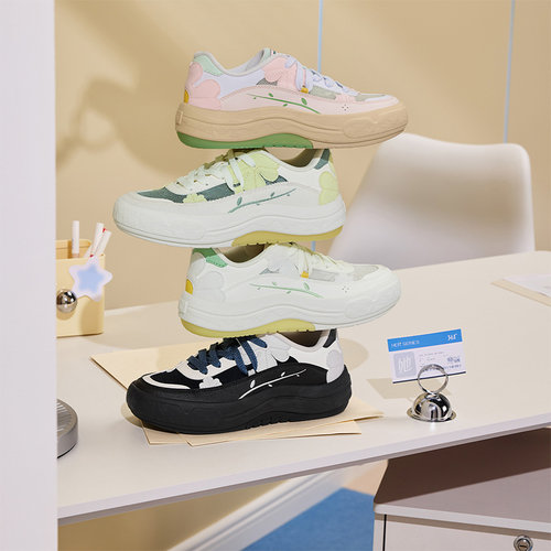 361花园鞋女鞋秋冬透气运动鞋2025新款鞋子厚底休闲鞋百搭板鞋女 - 图1