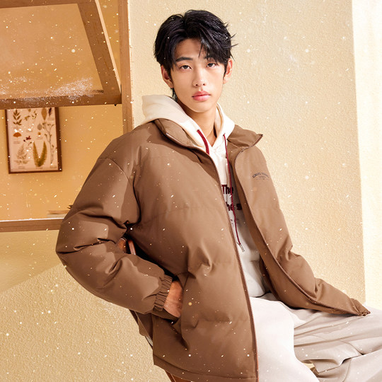 361 cotton clothing men's clothing 2025 new warm winter tops stand collar short cotton clothing loose casual jacket men