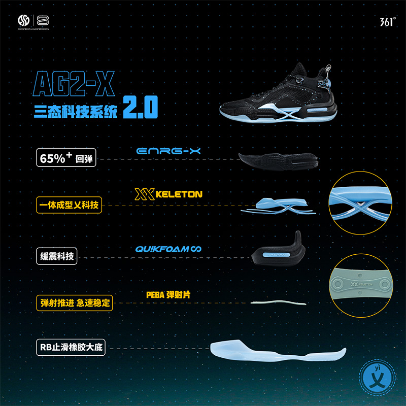 AG2X篮球鞋361运动鞋男鞋冬季实战科技耐磨球鞋多图3