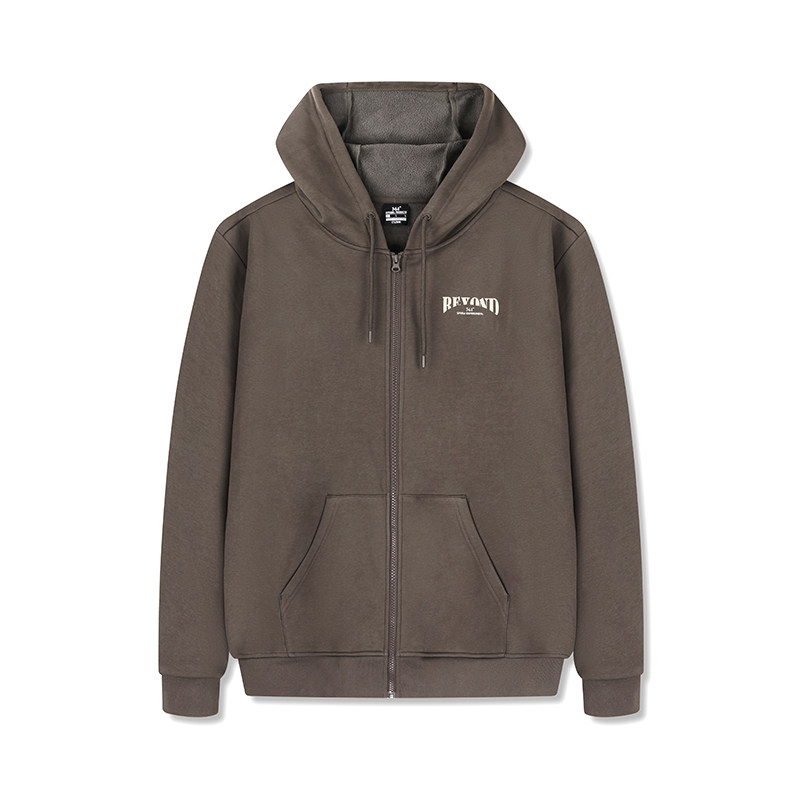 361男装2025秋冬新款连帽开襟绒里卫衣男士宽松舒适运动休闲外套,淘宝优惠券,粉丝福利购,淘宝优惠卷