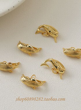 diy包金立体项链手作风铜配件