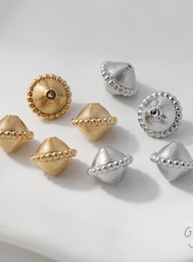 钛钢镀真金保色 批花条纹飞碟直孔隔珠DIY手工串珠基础材料配件