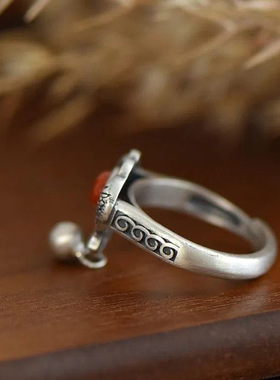 新品复古做旧双鱼亲嘴戒指简约高