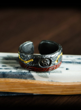 新品新款星烬戒指太极戒指食指戒