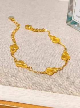 新品古法镭射葫芦手链爆闪女五福