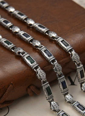 复古做旧重工藤草纹镶钻手链