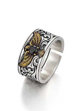 新品老鹰戒指男士潮个性复古小众
